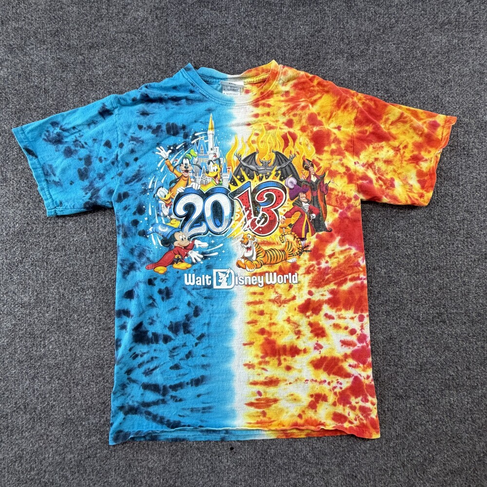 Vtg Walt Disney World 2013 Shirt Mens Tie Dye Villains Shere Khan Disney Parks